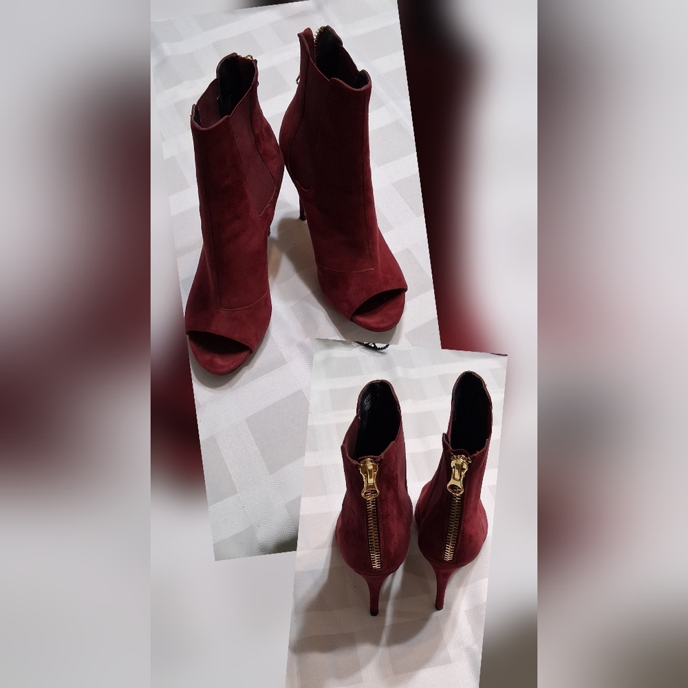 Shoemint Burgundy Heeled Ankle Boots